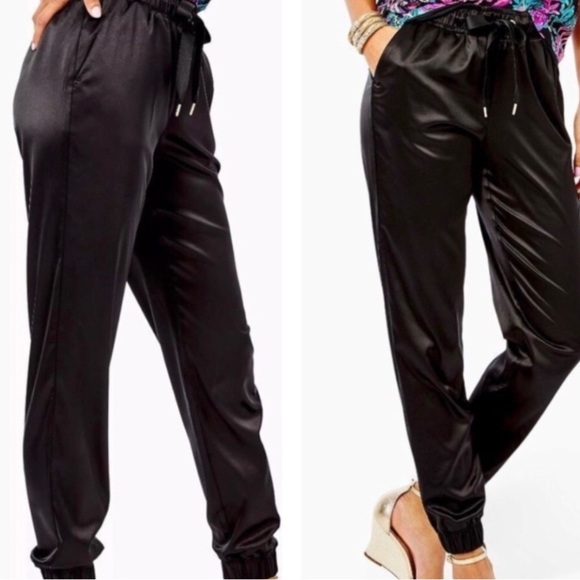 Lilly Pulitzer Julissa Satin Joggers - Size L - Picture 1 of 8